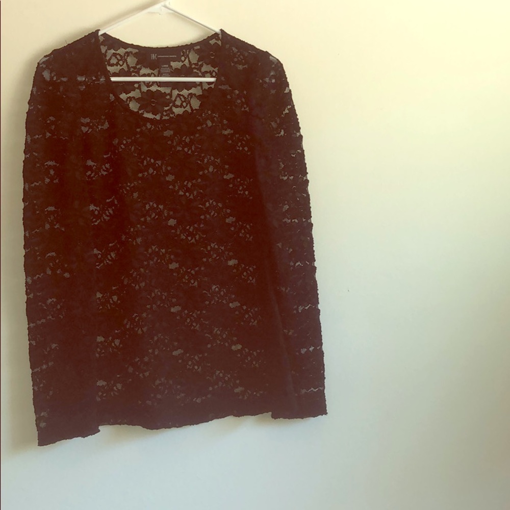 Black long sleeve lace top